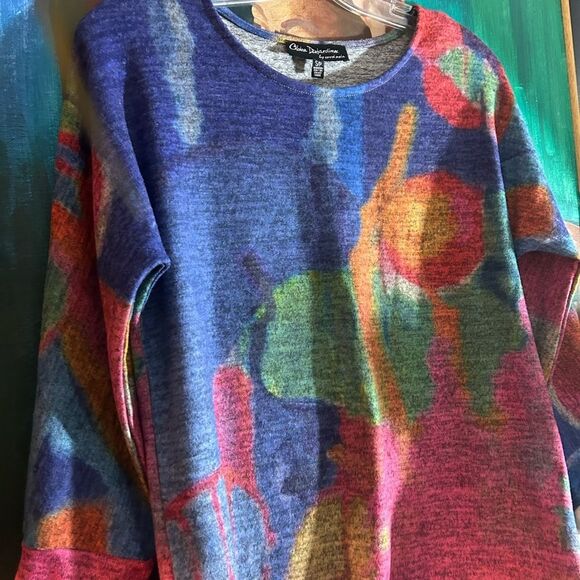 Claire Desjardins Colorful Abstract Varsity Jacket Size S - Picture 2 of 15